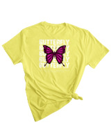 T-Shirt Woman Fashion Γυναικείο - Butterfly - Color Thumbnail LIGHT YELLOW