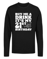 Μακρυμάνικο Μακό - Buy Me A Drink Its My Birthday - Color Thumbnail Μαύρο