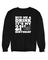 Φούτερ χωρίς κουκούλα - Buy Me A Drink Its My Birthday - Color Thumbnail Μαύρο