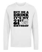 Μακρυμάνικο Μακό - Buy Me A Drink Its My Birthday - Color Thumbnail 'Ασπρο