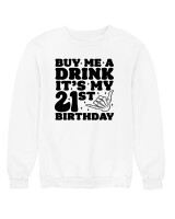 Φούτερ χωρίς κουκούλα - Buy Me A Drink Its My Birthday - Color Thumbnail 'Ασπρο