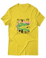 T-Shirt  Γυναικείο - Bye Bye Crocodile - Color Thumbnail Κίτρινο Χρυσό