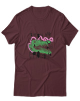 T-Shirt  Γυναικείο - Bye Bye Crocodile - Color Thumbnail Μπορντό
