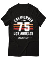 T-Shirt Unisex - California 75 - Color Thumbnail Μαύρο