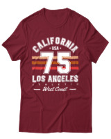 T-Shirt Unisex - California 75 - Color Thumbnail Σκούρο Κόκκινο