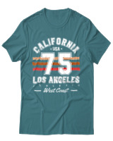 T-Shirt Unisex - California 75 - Color Thumbnail Μπλε Πράσινο