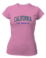 T-Shirt Στενή Γραμμή - California Los Angeles - Color Thumbnail Ροζ