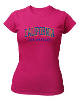 T-Shirt Στενή Γραμμή - California Los Angeles - Color Thumbnail Φουξια