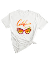 T-Shirt Woman Fashion Γυναικείο - California Sunshine Glasses - Color Thumbnail WHITE