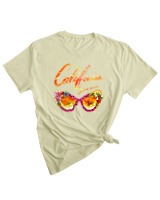 T-Shirt Woman Fashion Γυναικείο - California Sunshine Glasses - Color Thumbnail SAGE GREEN