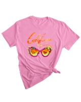 T-Shirt Woman Fashion Γυναικείο - California Sunshine Glasses - Color Thumbnail PINK