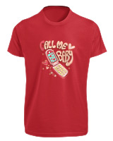 T-Shirt Fit Αντρικό - Call Me Babe - Color Thumbnail Κόκκινο