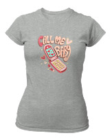 T-Shirt Στενή Γραμμή Γυναικείο - Call Me Babe - Color Thumbnail Γκρι Μελανζέ