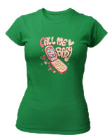 T-Shirt Στενή Γραμμή Γυναικείο - Call Me Babe - Color Thumbnail Πράσινο