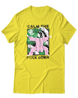 T-Shirt Αντρικό - Calm The Fuck Down - Color Thumbnail Κίτρινο