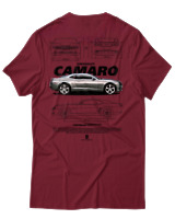 T-Shirt Unisex - Camaro SS - Color Thumbnail Σκούρο Κόκκινο