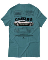 T-Shirt Unisex - Camaro SS - Color Thumbnail Μπλε Πράσινο