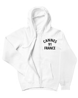 Ζακέτα Φούτερ με κουκούλα - Cannes 91 France - Color Thumbnail 'Ασπρο