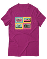 T-Shirt Αντρικό - Cassetes - Color Thumbnail Φουξια