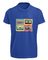 T-Shirt Fit Αντρικό - Cassetes - Color Thumbnail Μπλε Ρουά