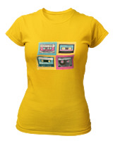 T-Shirt Στενή Γραμμή Γυναικείο - Cassetes - Color Thumbnail Χρυσό Κίτρινο