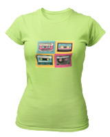 T-Shirt Στενή Γραμμή Γυναικείο - Cassetes - Color Thumbnail Λαχανί