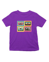 T-Shirt  Παιδικό - Cassetes - Color Thumbnail Σκούρο Μωβ