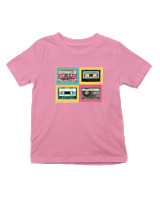 T-Shirt  Παιδικό - Cassetes - Color Thumbnail Ροζ
