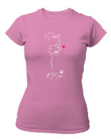 T-Shirt Στενή Γραμμή - Cat Mom - Color Thumbnail Ροζ