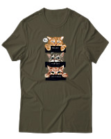 T-Shirt Αντρικό - Cat Moods - Color Thumbnail Χακί