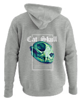 Φούτερ με κουκούλα Γυναικείο - Cat Skull - Color Thumbnail Γκρι Μελανζέ