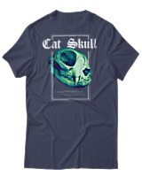 T-Shirt Αντρικό - Cat Skull - Color Thumbnail Μπλε Γκρι