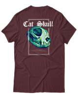 T-Shirt Αντρικό - Cat Skull - Color Thumbnail Μπορντό