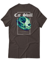 T-Shirt Αντρικό - Cat Skull - Color Thumbnail Καφέ