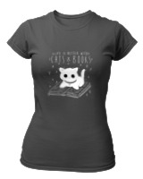T-Shirt Στενή Γραμμή - Cats And Books - Color Thumbnail Ανθρακί