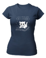 T-Shirt Στενή Γραμμή - Cats And Books - Color Thumbnail Σκούρο Μπλε