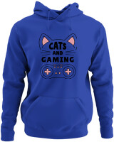 Φούτερ με κουκούλα - Cats And Gaming - Color Thumbnail Μπλε Ρουά