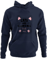 Φούτερ με κουκούλα - Cats And Gaming - Color Thumbnail Navy Blue