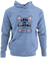 Φούτερ με κουκούλα - Cats And Gaming - Color Thumbnail Blue Carolina