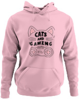 Φούτερ με κουκούλα - Cats And Gaming - Color Thumbnail Pink