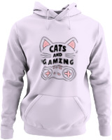 Φούτερ με κουκούλα - Cats And Gaming - Color Thumbnail Λιλά