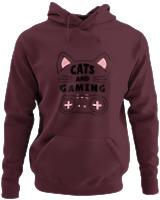 Φούτερ με κουκούλα - Cats And Gaming - Color Thumbnail Marron