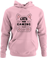 Φούτερ με κουκούλα - Cats And Gaming - Color Thumbnail Pink