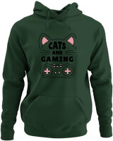 Φούτερ με κουκούλα - Cats And Gaming - Color Thumbnail Κυπαρισσί