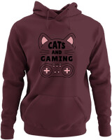 Φούτερ με κουκούλα - Cats And Gaming - Color Thumbnail Marron