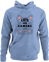 Φούτερ με κουκούλα - Cats And Gaming - Color Thumbnail Blue Carolina