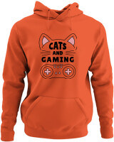 Φούτερ με κουκούλα - Cats And Gaming - Color Thumbnail Πορτοκαλί