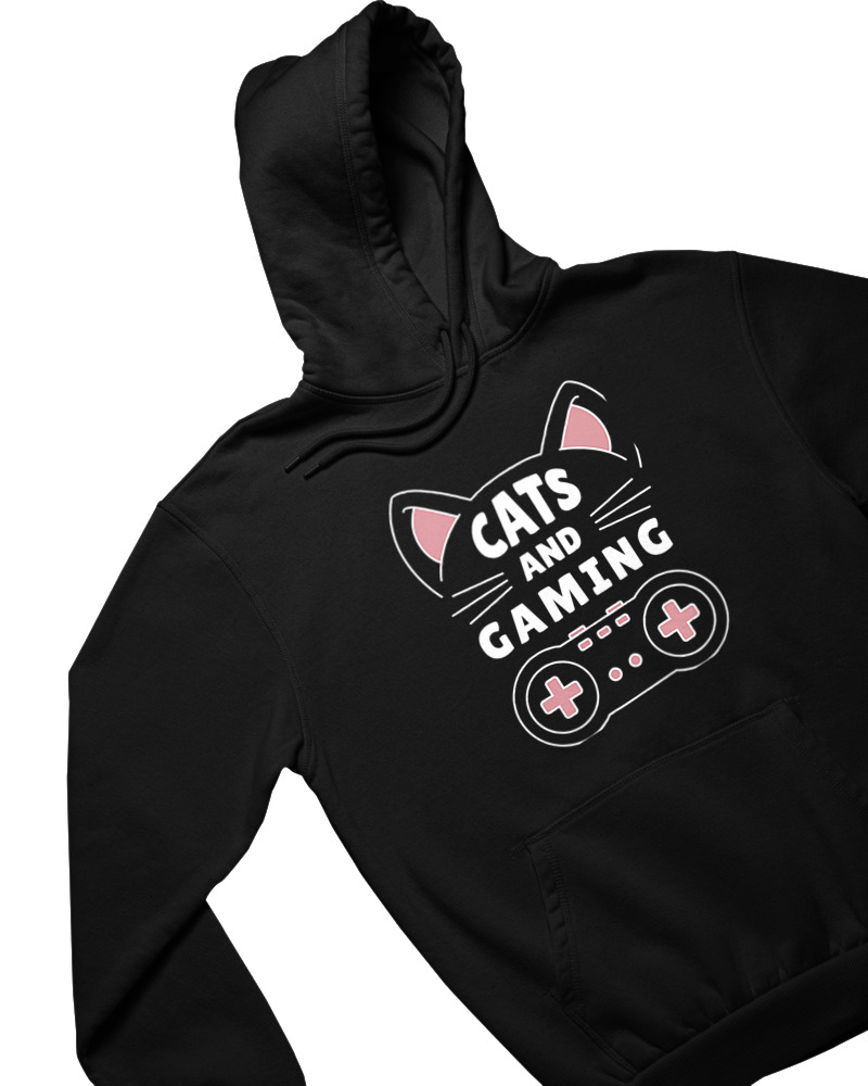 Φούτερ με κουκούλα - Cats And Gaming - Image 1