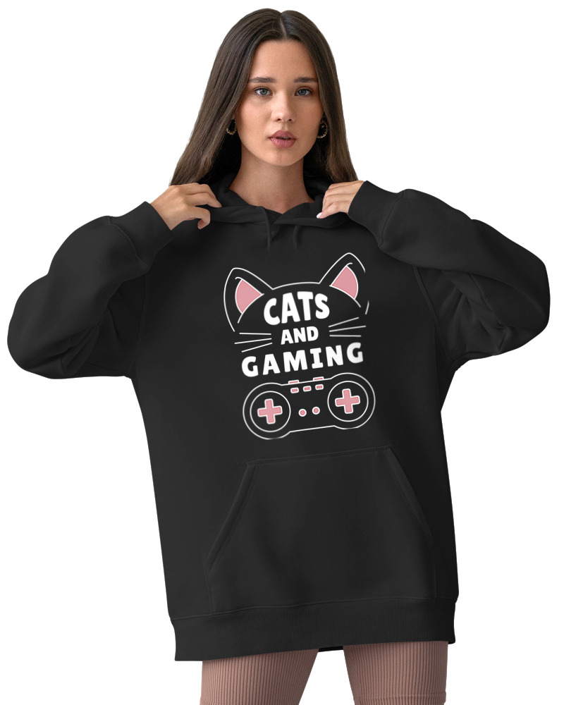 Φούτερ με κουκούλα - Cats And Gaming - Image 2