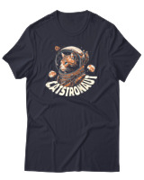 T-Shirt Αντρικό - Cats Astronaut - Color Thumbnail Σκούρο Μπλε